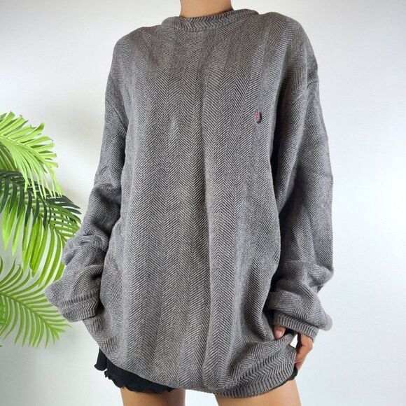 Vintage 90s Grunge Gray Indie Streetwear Oversized Winter Sweater / Sz: XXL - Picture 3 of 5